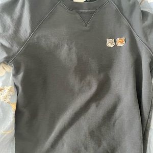 Navy double fox head patch classic sweatshirt